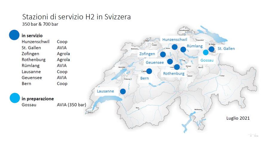 Di stazioni di rifornimento di idrogeno in Svizzera