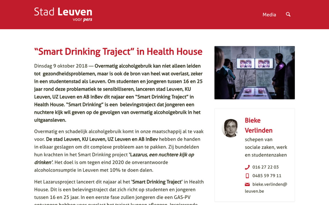 “Smart Drinking Traject” in Health House