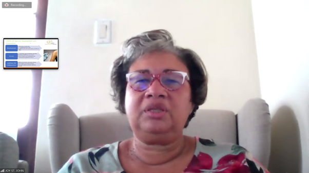 Dr Joy St John, Executive Director, CARPHA, delivers opening remarks at CARPHA Regional Health Communications Network (RHCN) Meeting 2020.