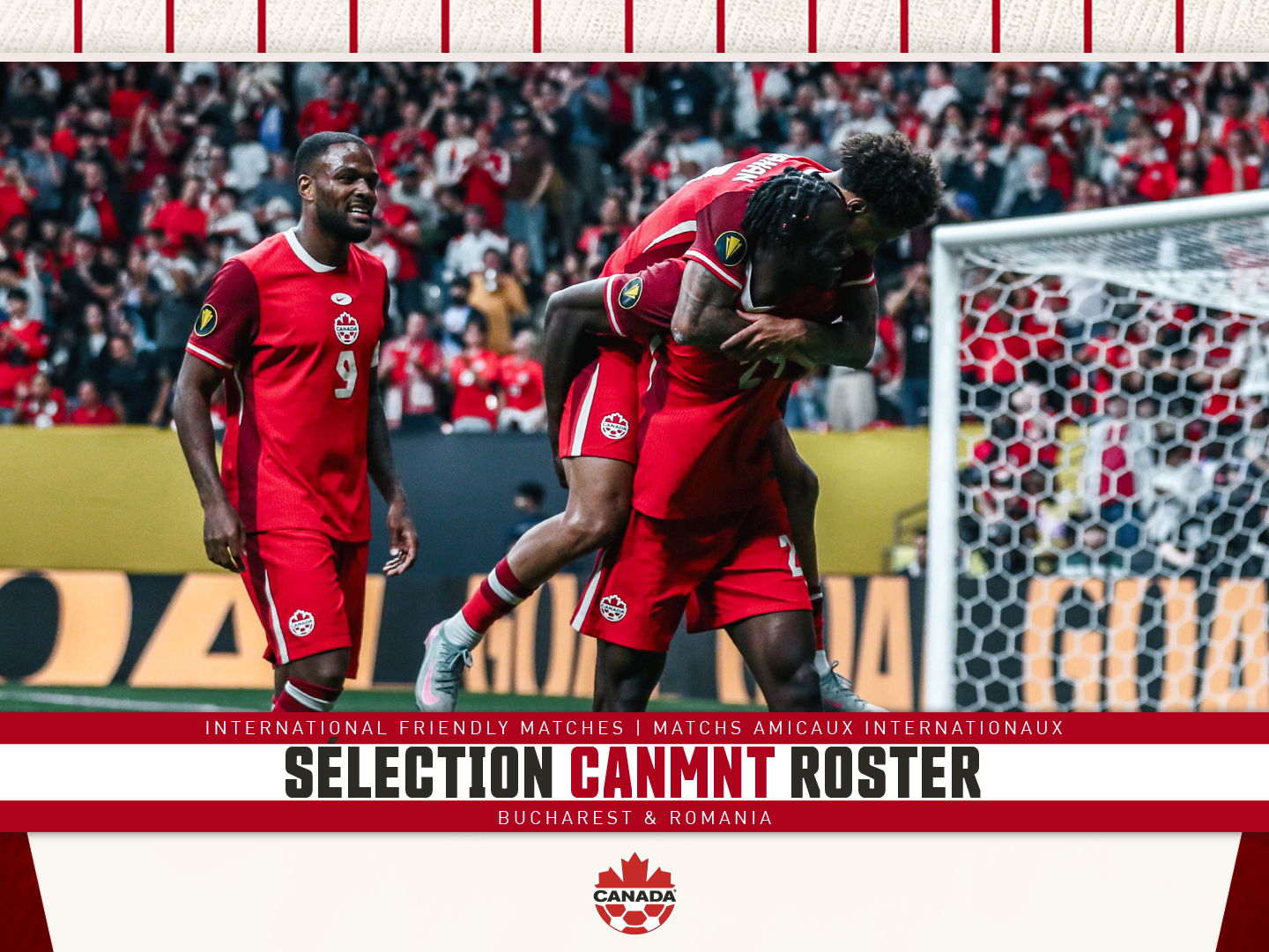 La sélection du CANMNT annoncée pour les matchs amicaux contre la Roumanie et le Pays de Galles lors de la fenêtre FIFA de septembre