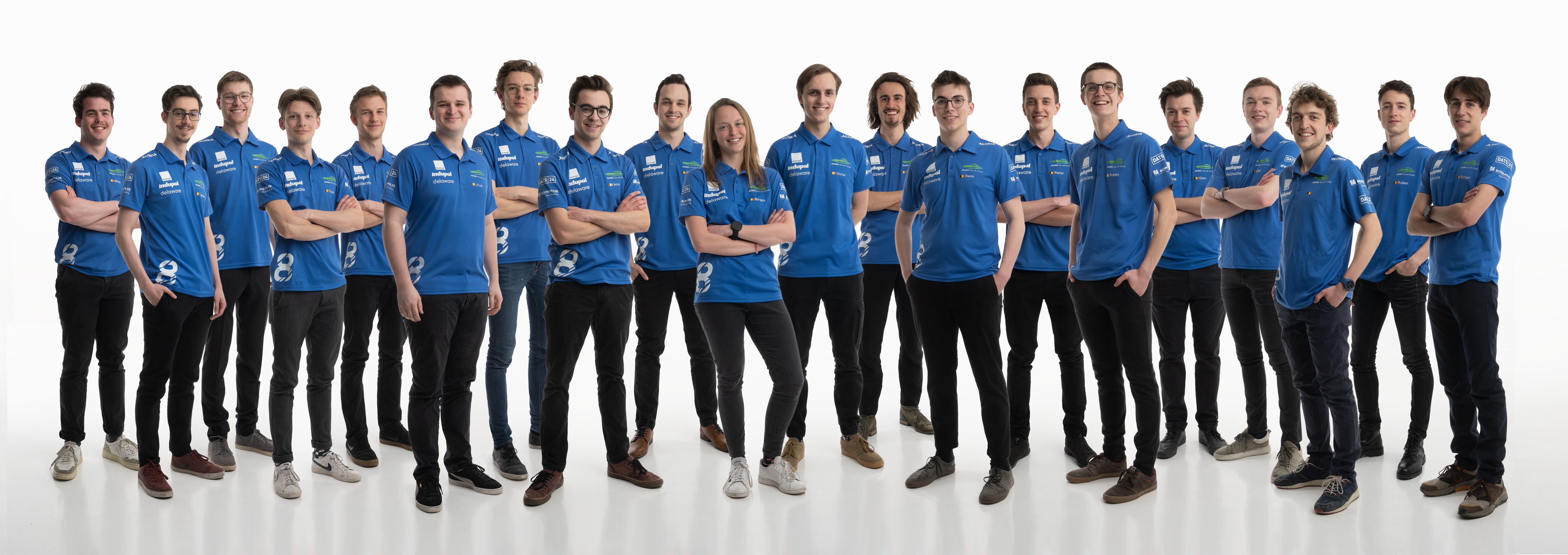 Teamfoto van het Agoria Solar Team (Fotografie Benny Winckelmans)