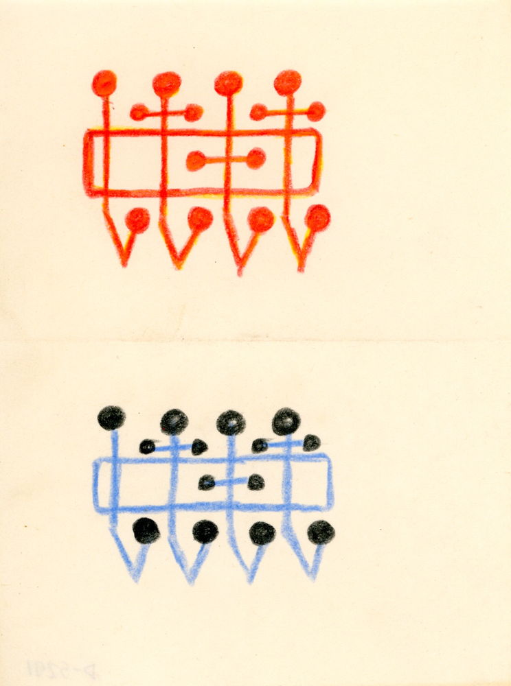 Original Hang-It-All sketch by Ray Eames; Photo Courtesy of Eames Office