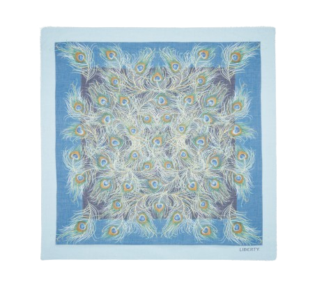 Hera Plume 140x140cm Cashmere-Silk Scarf - Blue by Liberty, £425 I www.libertylondon.com