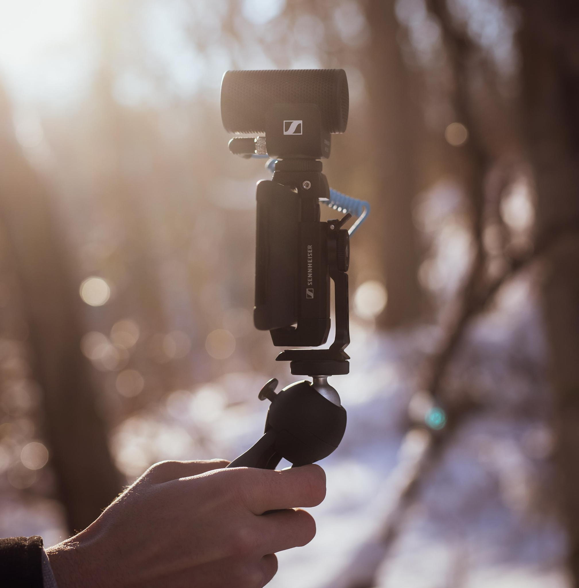 The MKE 200 Mobile Kit with Manfrotto PIXI Mini Tripod and Sennheiser Smartphone Clamp makes this vlogging microphone even more versatile