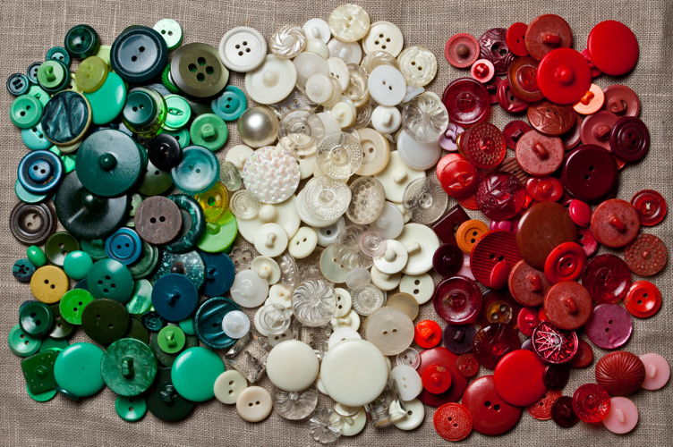 Match and sort buttons by size or color, count in groups of 2s, 5s 