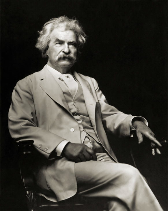 30 November: Mark Twain, the American writer and humourist was born in 1835. Many of his works address racism, class barriers, access to education and societal issues that remain relevant today. Twain based his literary character Huckleberry Finn on a real boy that he knew as a child. ​ (AKG257290. "Mark Twain. Photo, c.1900". ©akg-images)