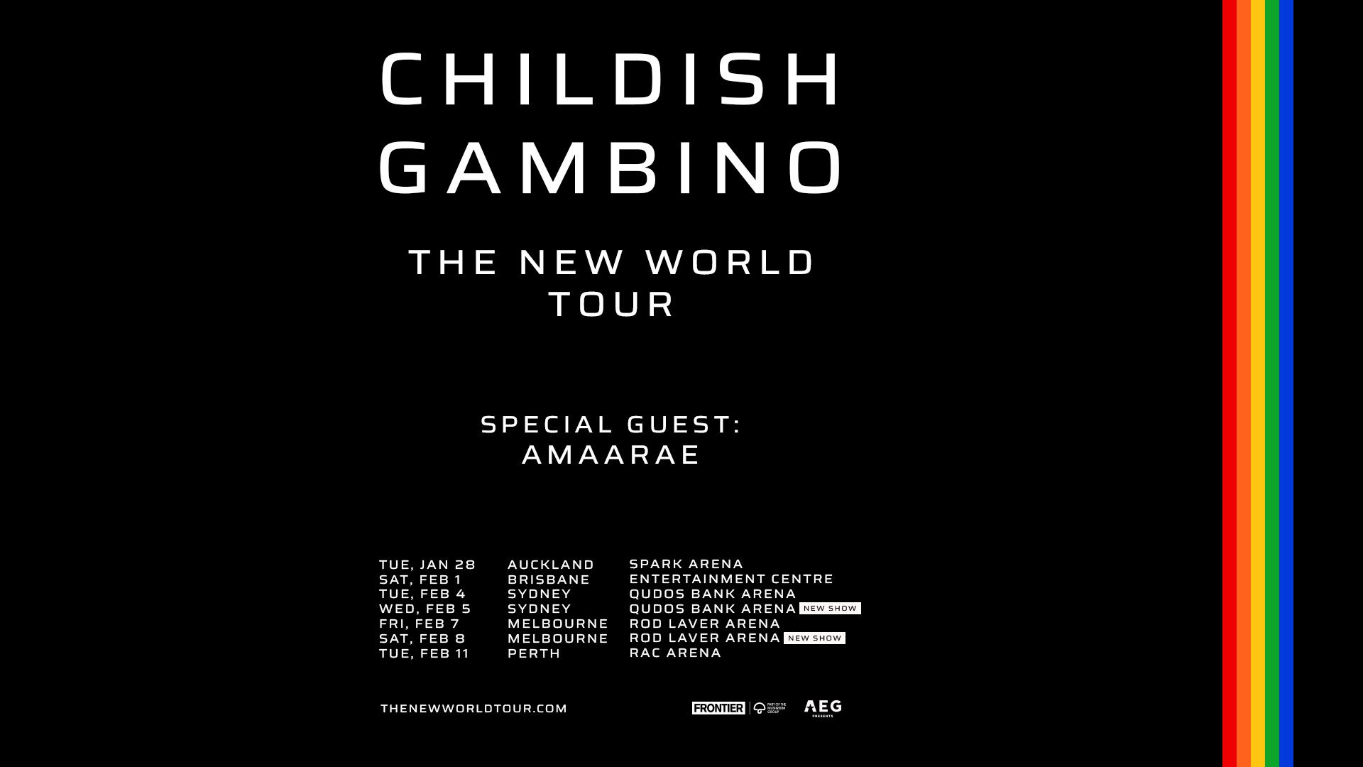 CHILDISH GAMBINO ADDS SECOND SYDNEY SHOW TO THE NEW WORLD TOUR TO SATISFY OVERWHELMING DEMAND