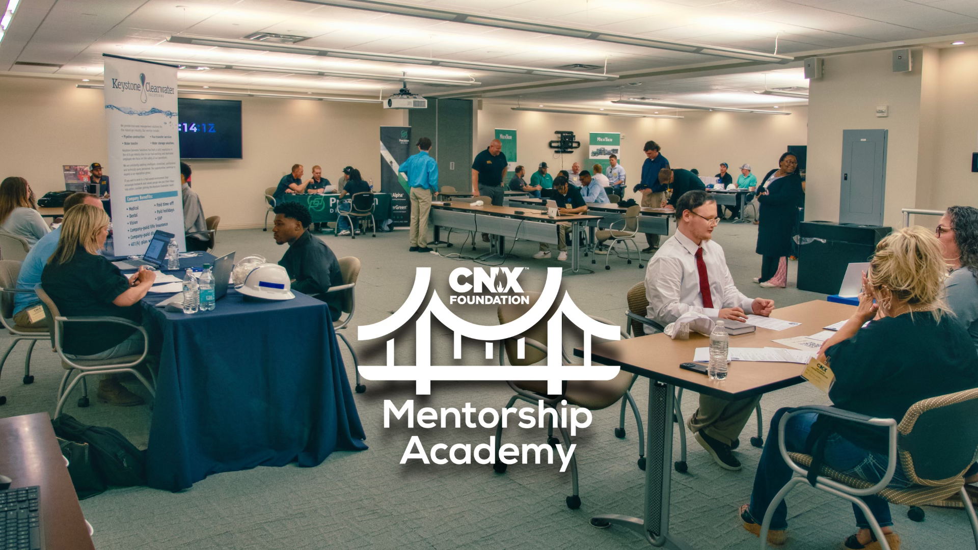 Graduates of the Mentorship Academy interview with partner companies at CNX Center. Graduates of the Mentorship Academy interview with partner companies at CNX Center.
