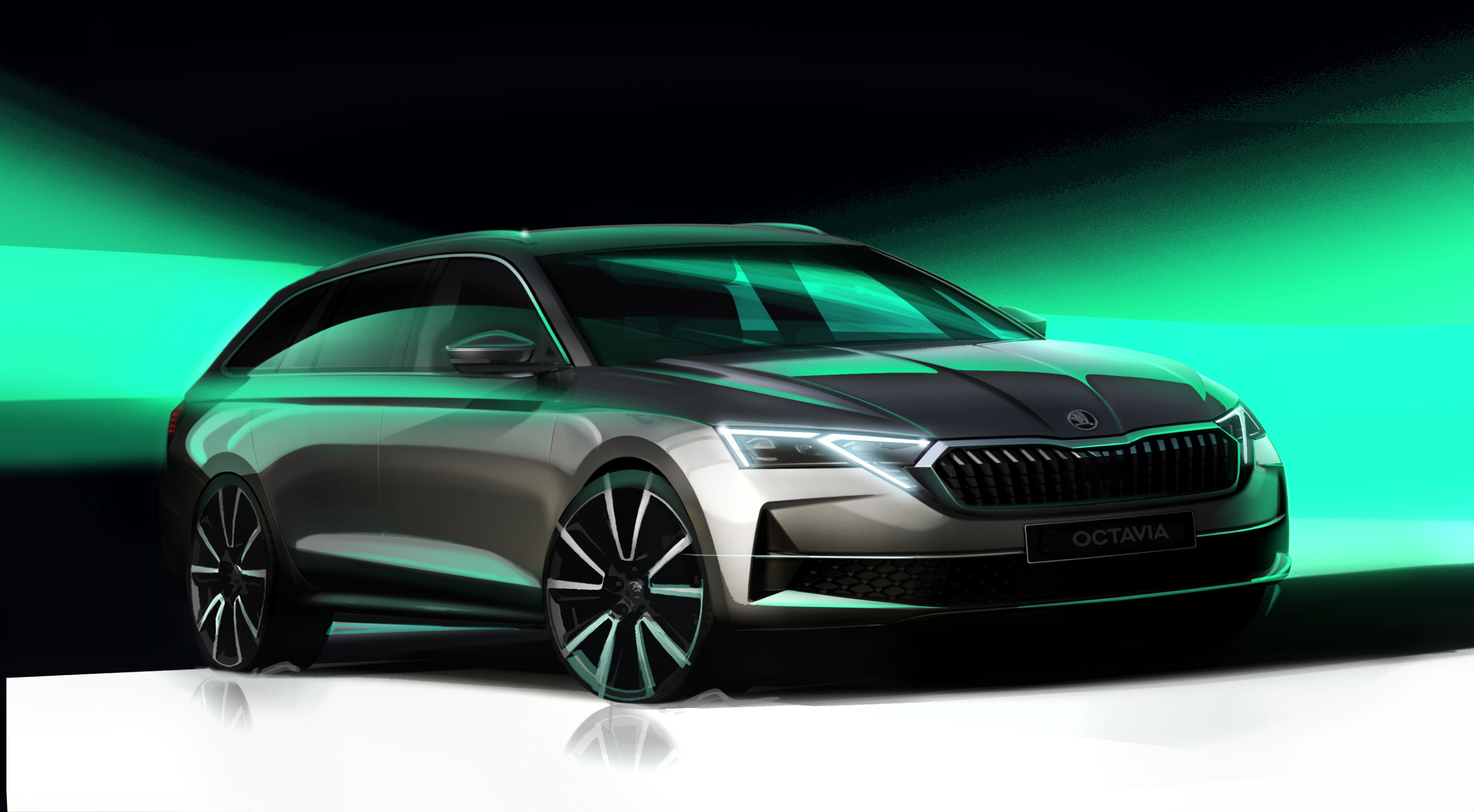 Škoda releases first sketches of the refreshed Octavia