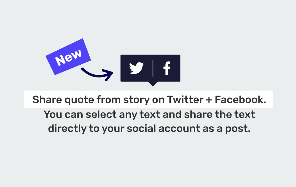 Select + share text from stories on social media! ⚡️