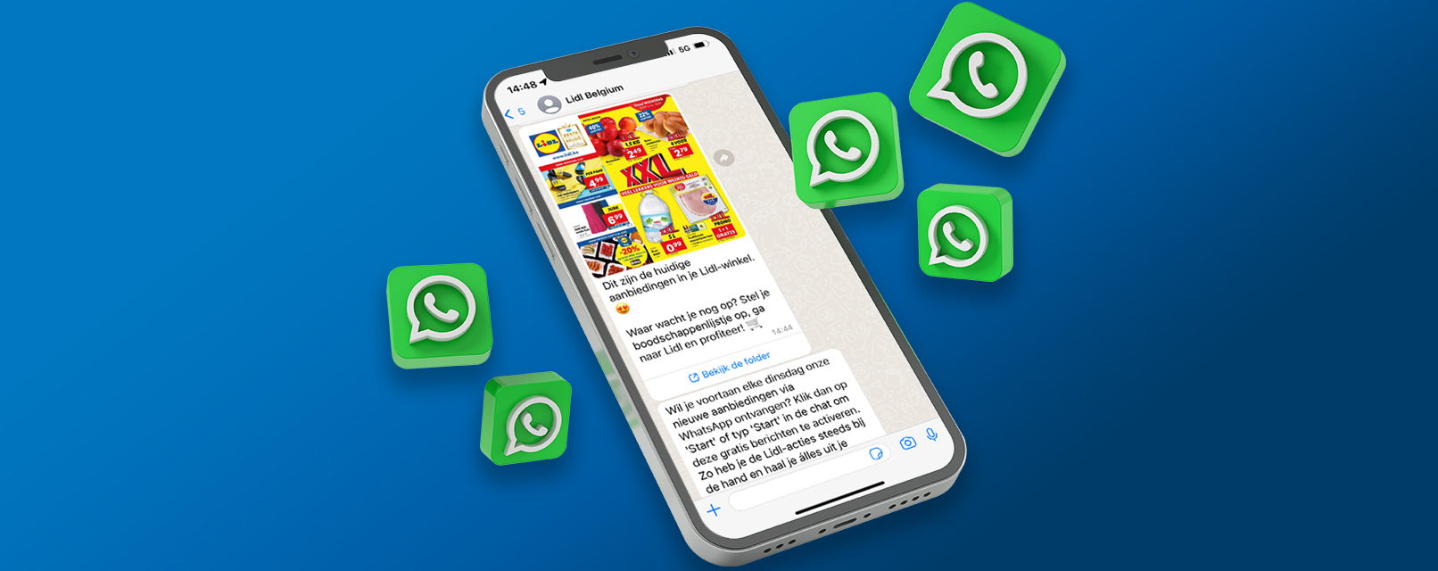 Lidl, de eerste supermarkt die haar folder verstuurt via WhatsApp