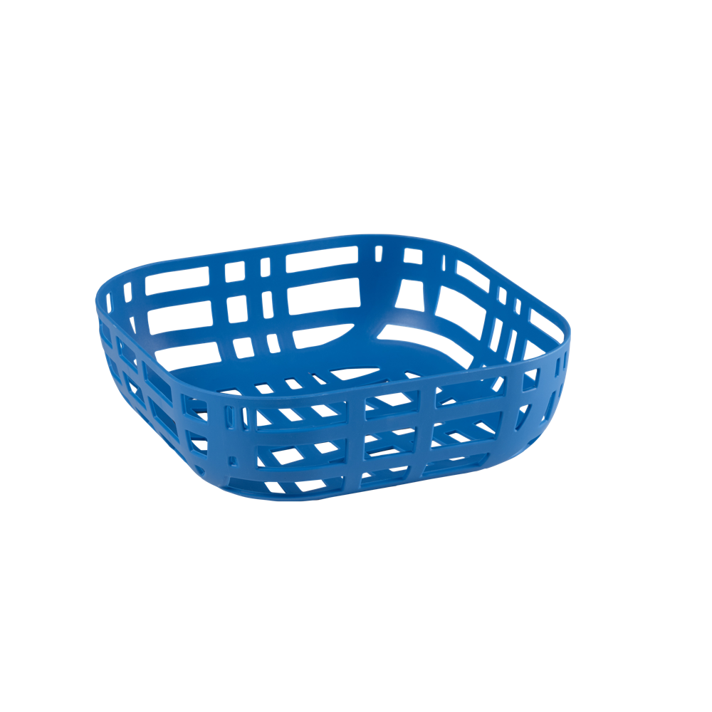 GEOMETRIC FRUIT BASKET BLUE_Ø22,5x7,5cmH_Polypropyleen_€2,50