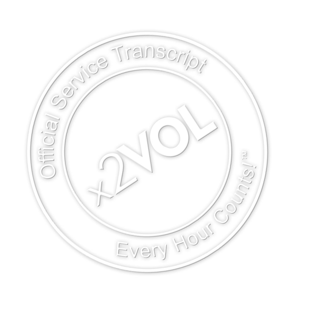 Official Service Transcript seal from x2VOL - emboss