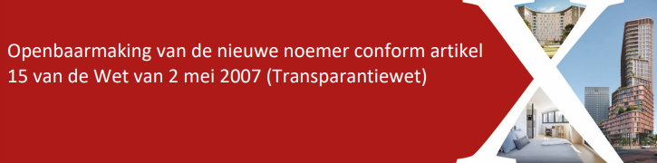 Openbaarmaking van de nieuwe noemer conform artikel 15 van de Wet van 2 mei 2007 (Transparantiewet)