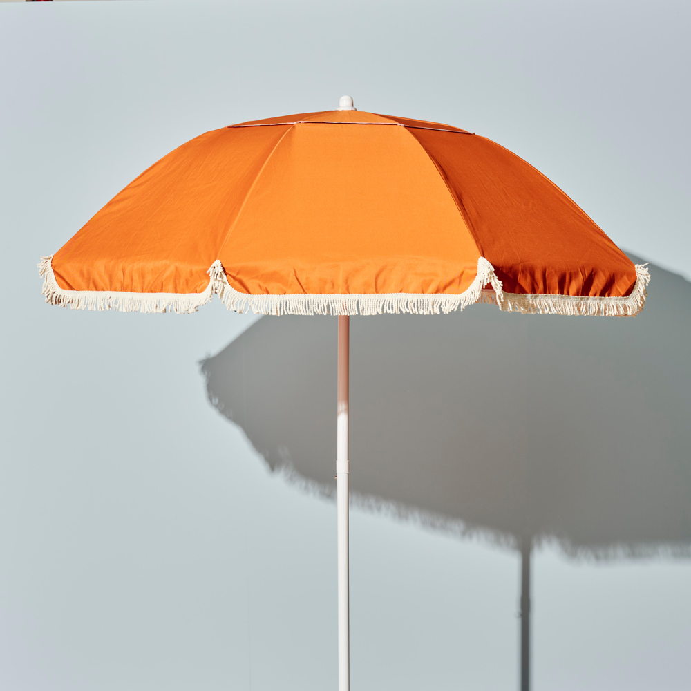FRANJA PARASOL TERRACOTTA_200CMDX200CMH_W/OFF WHITE CLR STEEL POLE (32MMD._€39,95