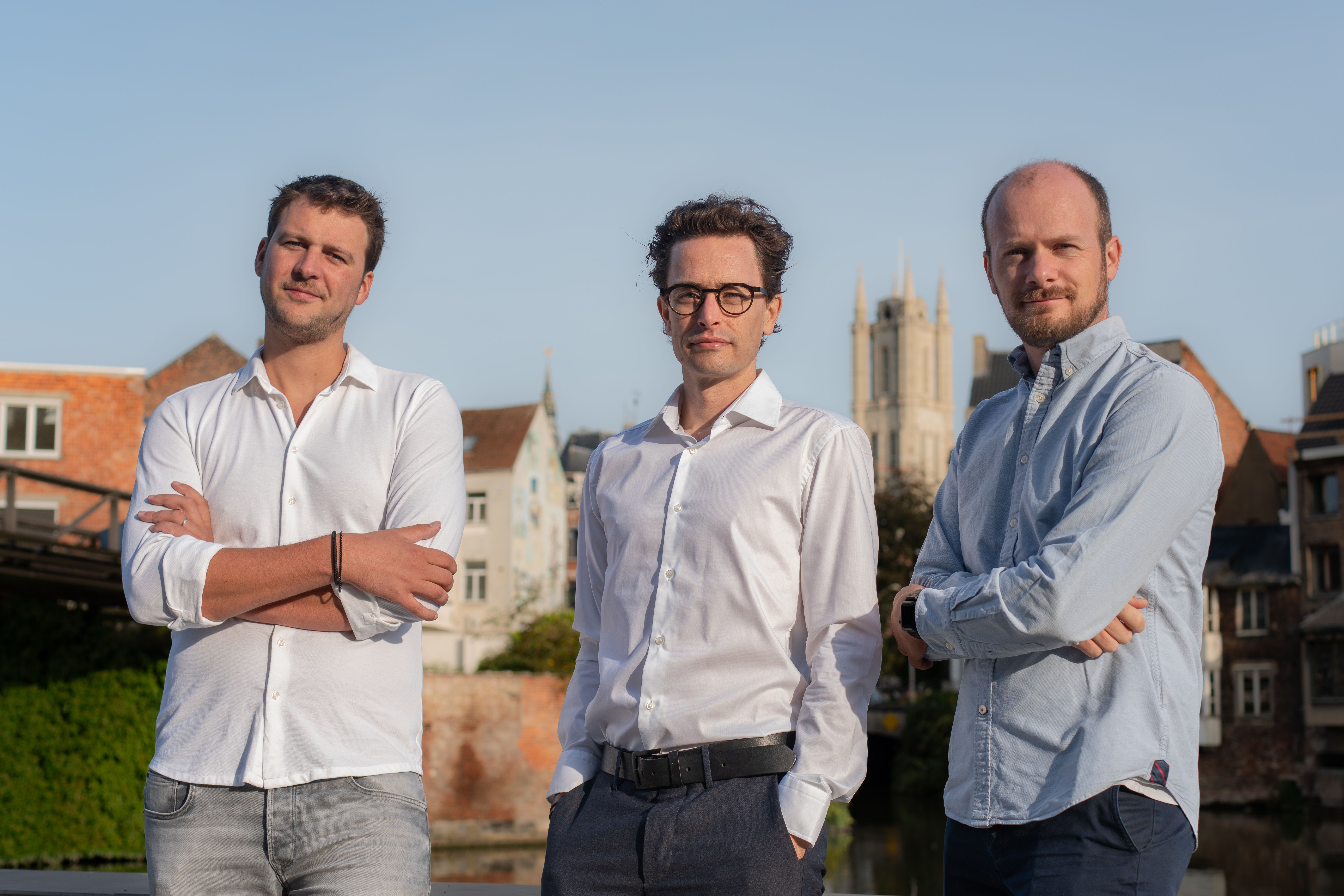 Oprichters van Factry (vlnr): Jeroen Coussement, Yves Bourgeois & Frederik Van Leeckwyck
