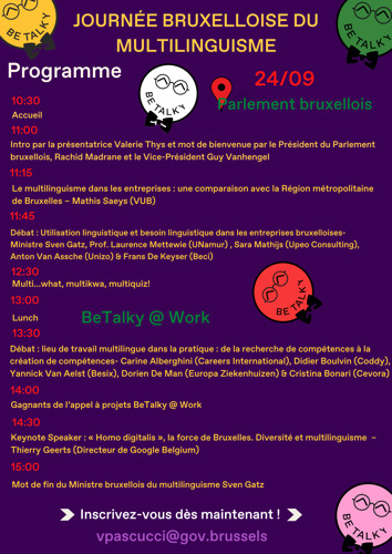 Invitation pour la presse: Journée du multilinguisme - Betalky@Work. Sur le multilinguisme dans les entreprises bruxelloises