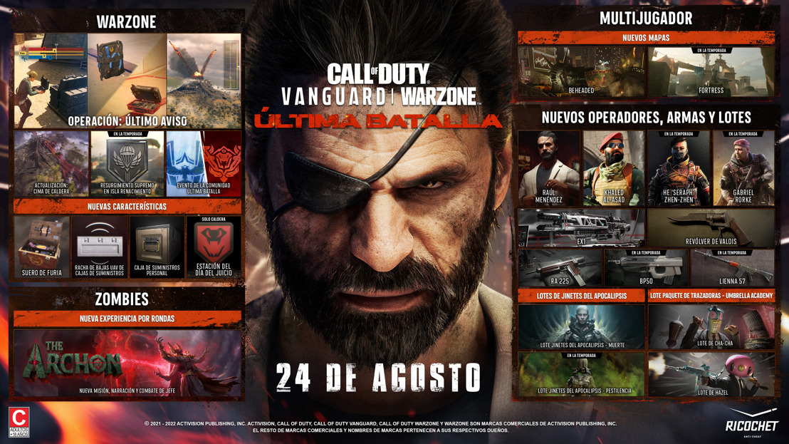 Última Batalla, la temporada final de Call of Duty®: Vanguard y Call of Duty®: Warzone llega el 24 de Agosto