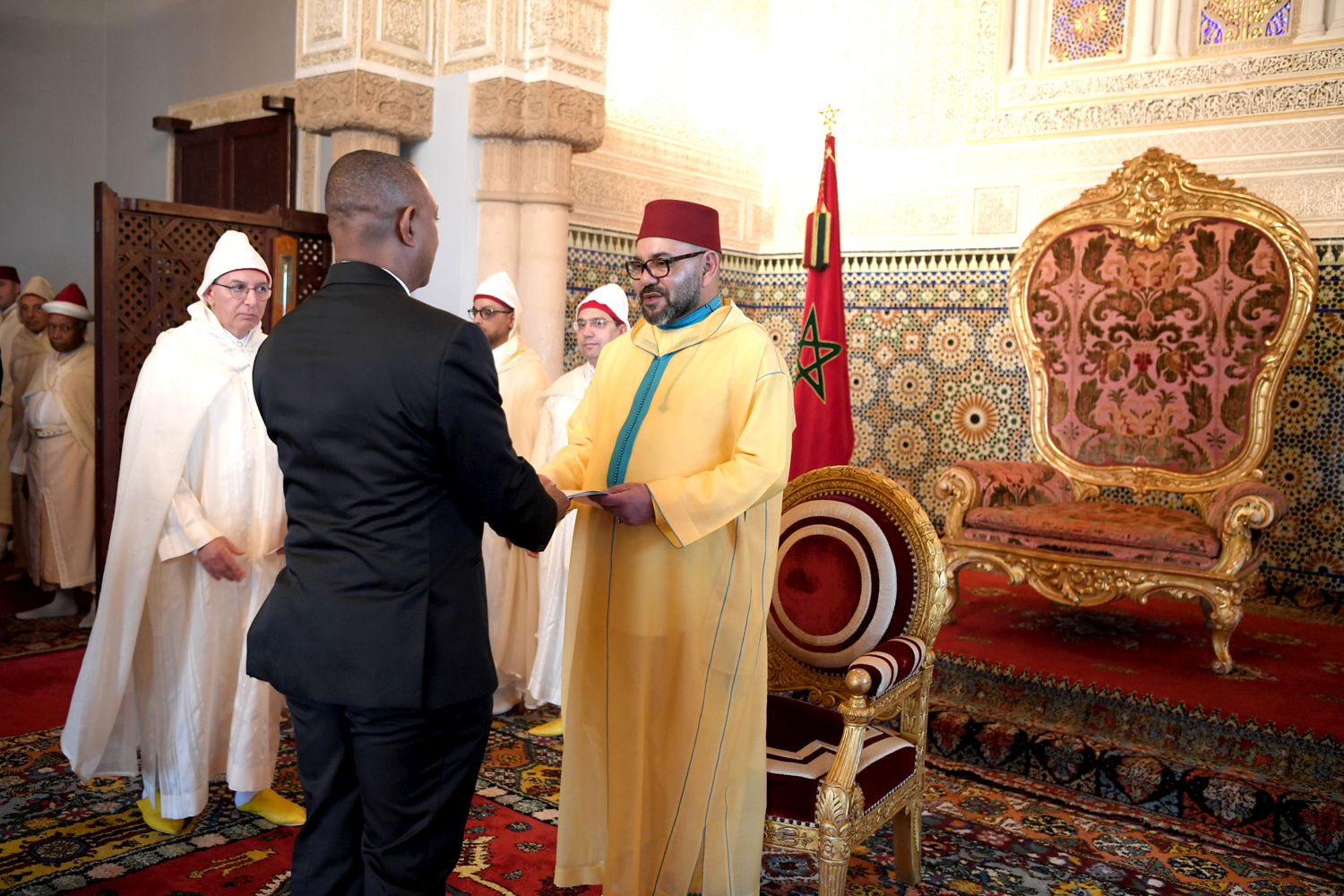 His Excellency Ambassador Queeley presenting Letters of Credence to His Majesty King Mohammed VI on January 22nd 2020.