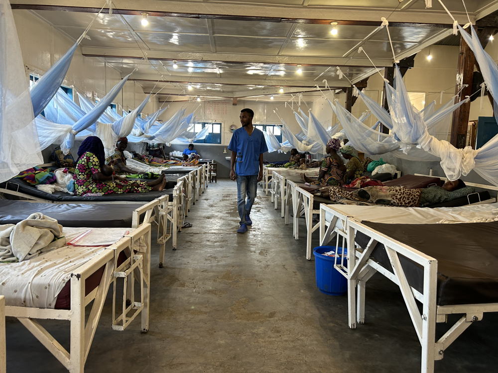 View of the 58-beds Inpatient Therapeutic Feeding Centre (ITFC) of the general referral hospital of Mweso, North-Kivu, supported by MSF teams since 2005 in partnership with the Ministry of Health. The ITFC is the only one in the three health zones of Mweso, Pinga and Birambizo. Photographer: Laora Vigourt. Date: 19/08/2023. Location: Democratic Republic of Congo.