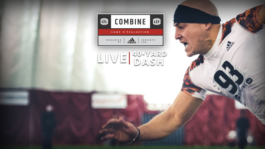The 40-yard dash at the CFL Combine presented by adidas takes place tomorrow morning
