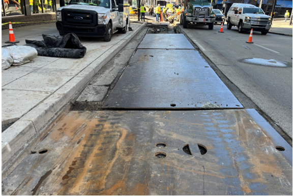 Work zone at Forbes Avenue and McKee Place Work zone at Forbes Avenue and McKee Place