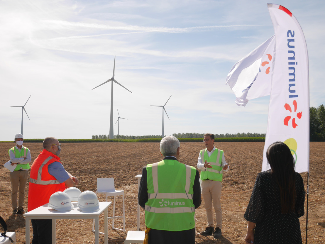 Minister Marghem bezoekt werf voor de uitbreiding van het windturbinepark van Tourpes