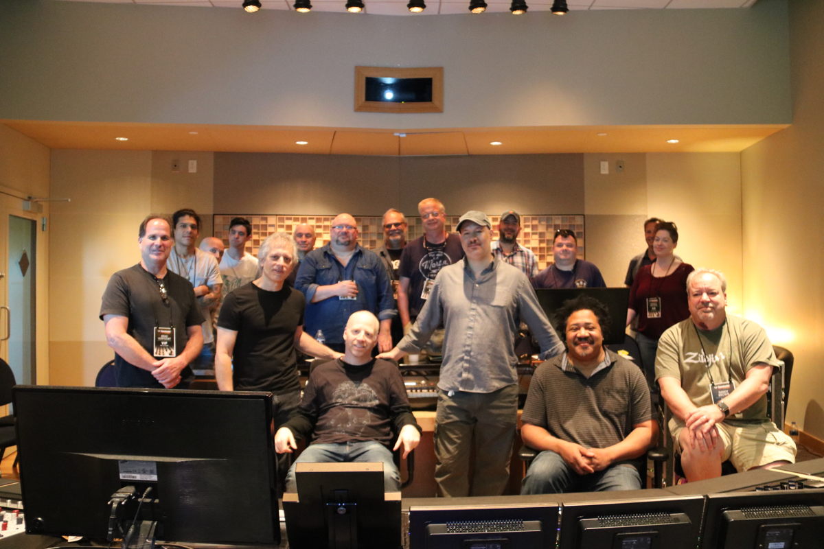 Oz and his master class attendees in the Sweetwater Studios Control Room