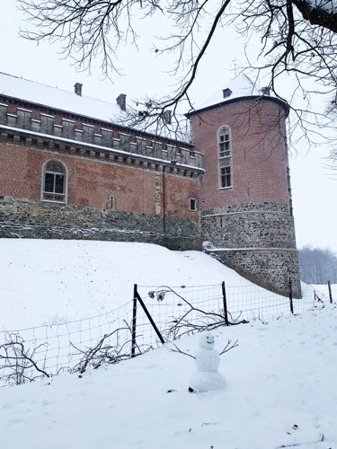 Kasteel van Gaasbeek in de sneeuw
