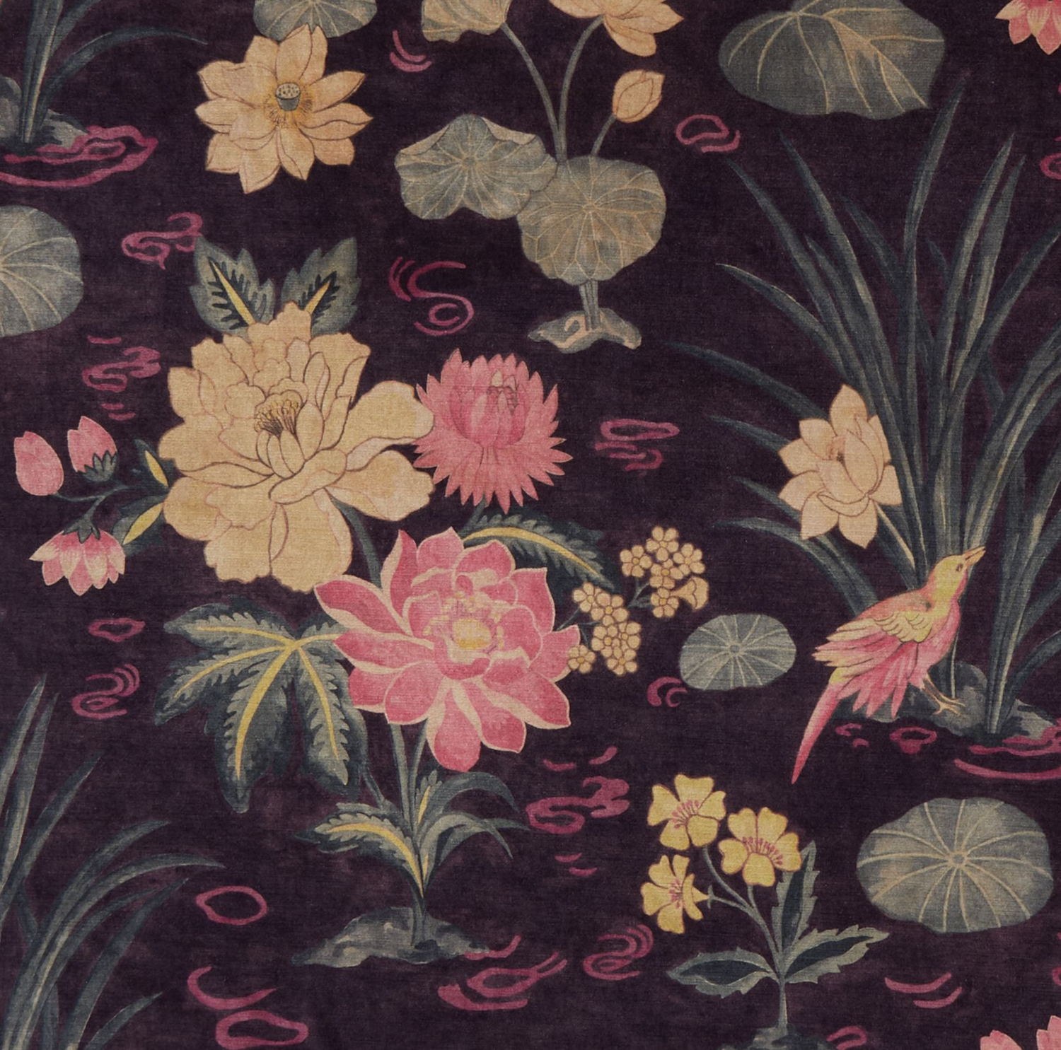 Lotus Garden - Brinjal, Botanical Atlas by Liberty Fabrics | www.libertylondon.com