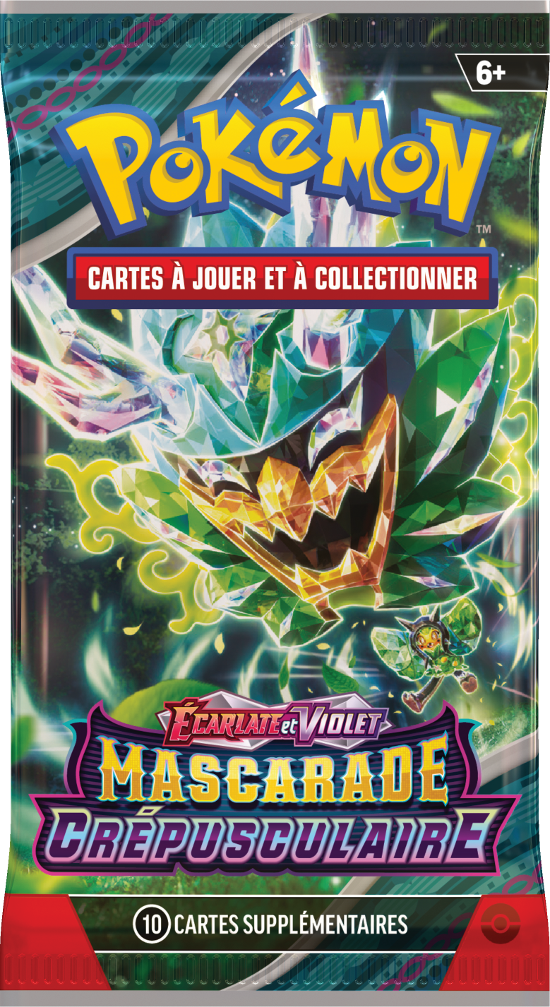 Ogerpon Masque Turquoise ex 190/167 Full Art Téracristal Secrète - Ultraboost X Écarlate et Violet 6 Mascarade Crépusculaire - Coffret de 10 Cartes