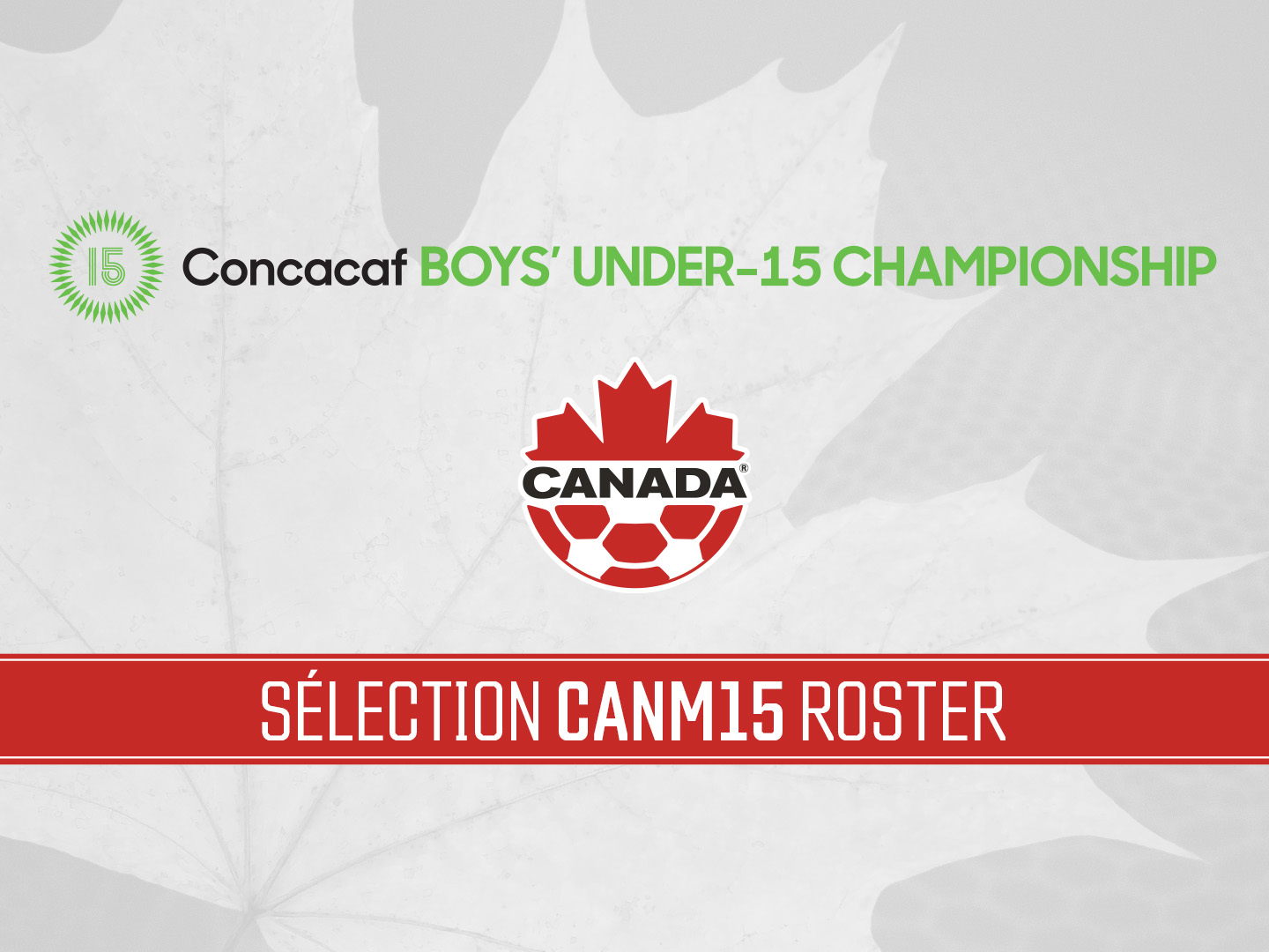 La sélection de l'équipe nationale U-15 masculine de Canada Soccer pour le Championnat Concacaf U-15 masculin 2025