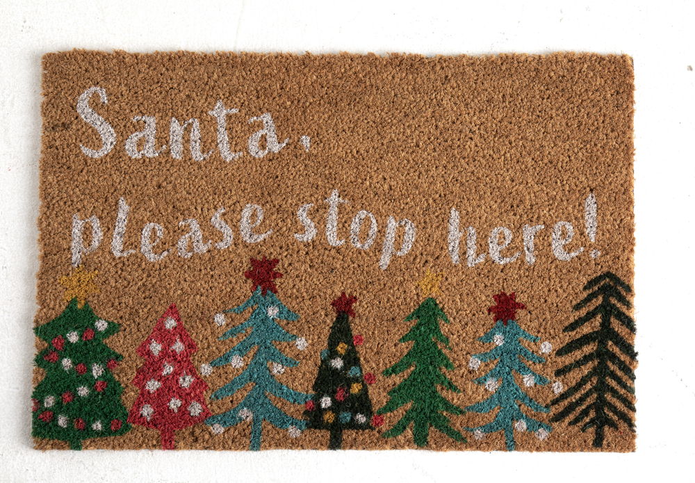 HOME Santa Stop Here Doormat, 3269587, £6