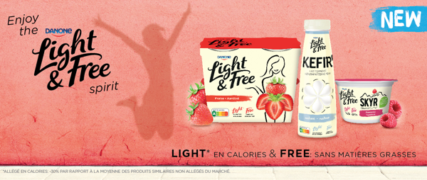 Danone lance une nouvelle gamme de produits laitiers frais avec un Nutri-Score A : Light & Free