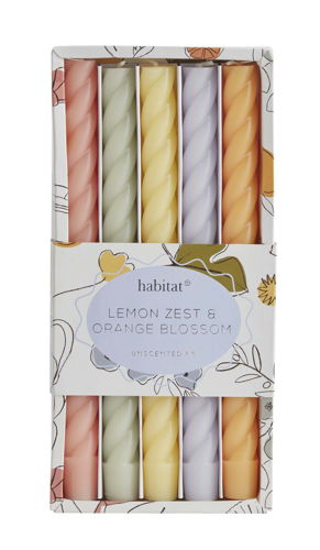 Habitat Fresh Vintage Twisted Tapered 5 Candle Set, £6
