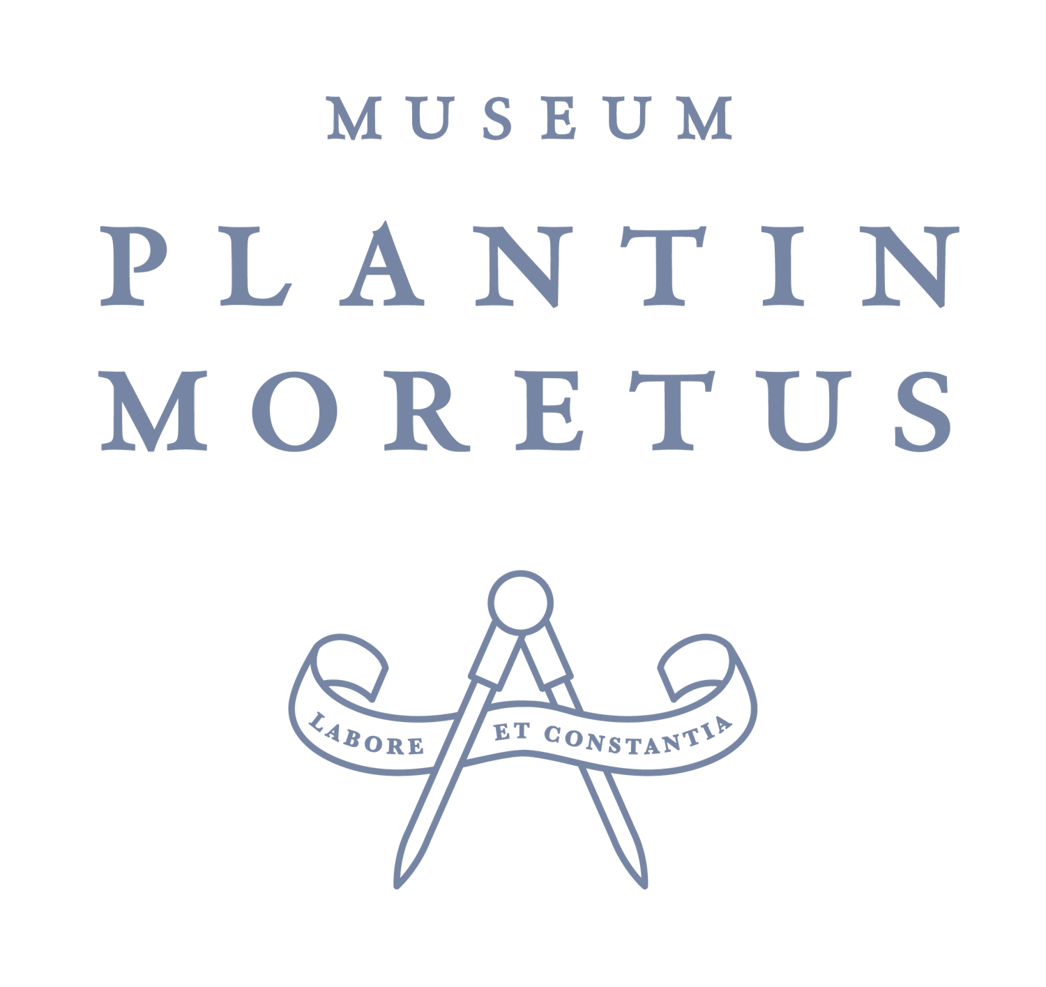 Logo Museum Plantin-Moretus - blauw/transparante bg