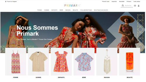 Primark lance son nouveau site web en Belgique 