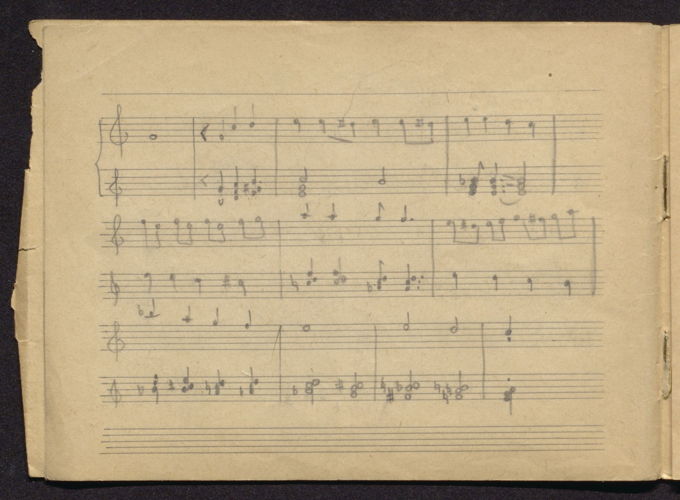 Harmony exercise from a practice notebook of Toots, 1940s-1950s © KBR