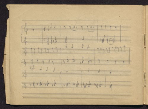 Oefening harmonie uit een oefenschrift van Toots, jaren 1940-1950 © KBR