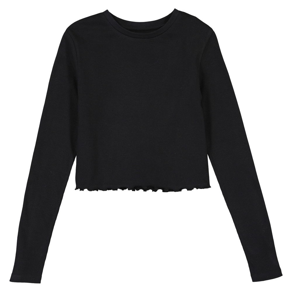 La Redoute Collections_Cropped T-shirt met lange mouwen in ribtricot_GKQ977_9.99EUR
