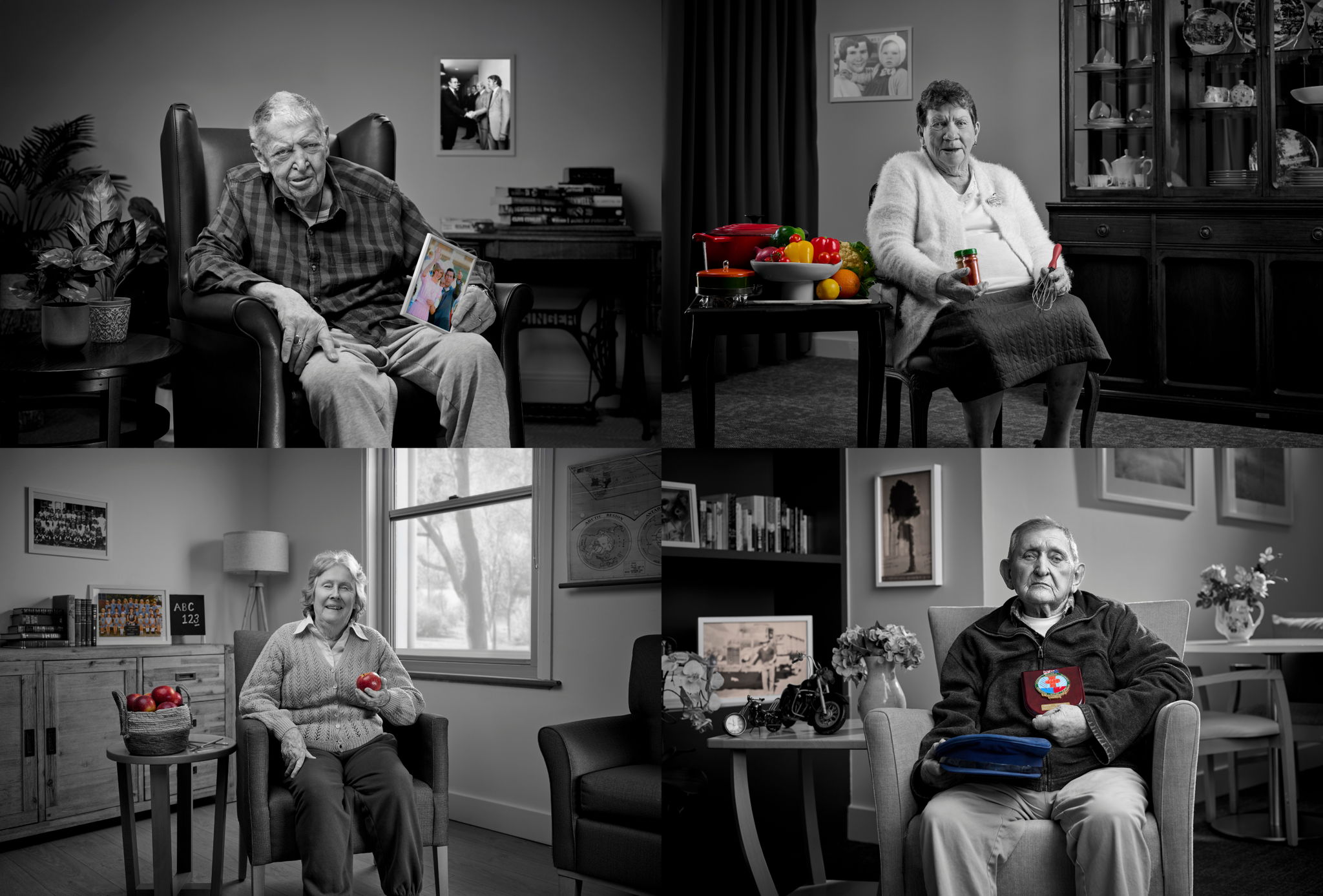 Whiddon 'More to Me' Residents (Top Left: Bill Kerr, Top Right: Holly Hart, Bottom Left: Ros Stanford, Bottom Right: Sam Darke)