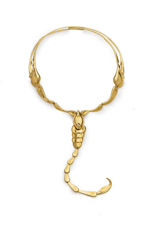 Elsa Peretti (b. 1940), Italy, works in United States and Spain, Scorpion Necklace, 1979, gold, Courtesy of the Cincinnati Art Museum, Collection of Kimberly Klosterman, Photography by Tony Walsh