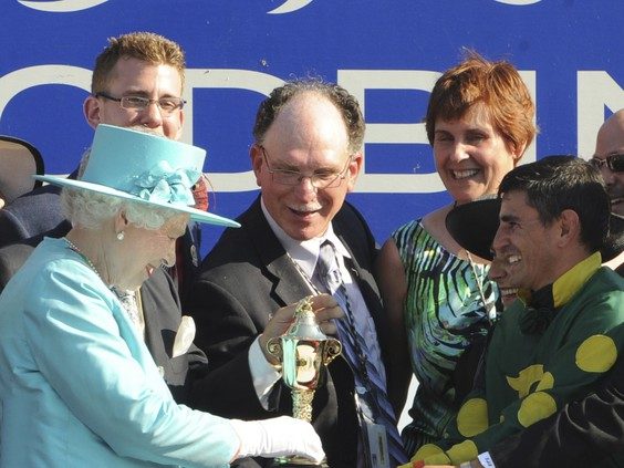 Her Majesty Queen Elizabeth presenting the 2010 Queen's Plate to Big Red Mike, including trainer Nick Gonzalez, wife Martha Gonzales, and jockey Eurico Da Silva. (Michael Burns Photo) Her Majesty Queen Elizabeth presenting the 2010 Queen's Plate to Big Red Mike, including trainer Nick Gonzalez, wife Martha Gonzales, and jockey Eurico Da Silva. (Michael Burns Photo)