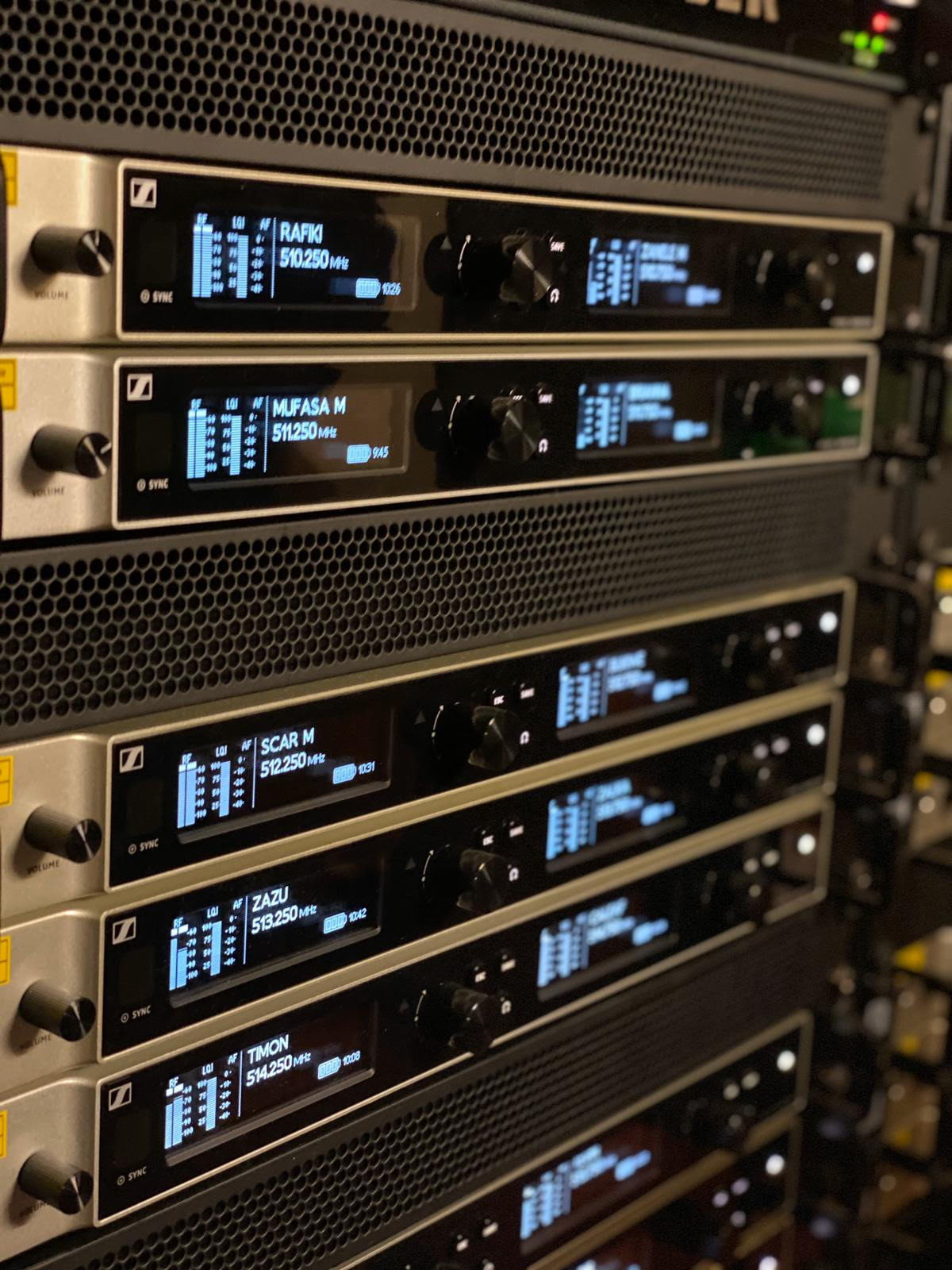 Sennheiser Digital 6000 series rack used on The Lion King musical