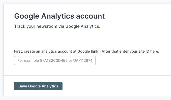 Google Analytics integration in Prezly