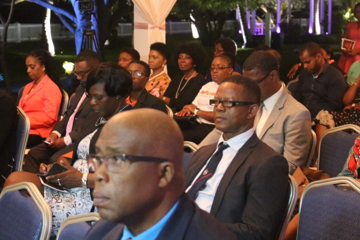Participants at Opening Ceremony including Dr. George Mitchell, Chief Medical Officer, Grenada and Ms Pauline Peters, Permanent Secretary, Ministry of Health, Grenada