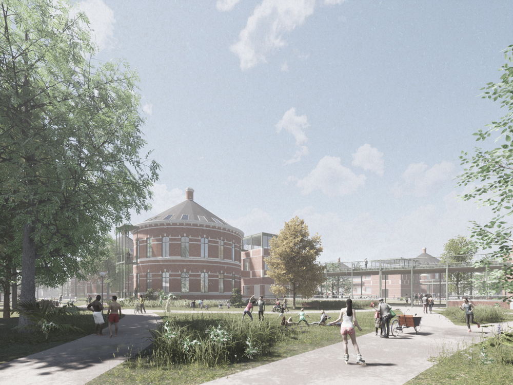 Stuivenberg wedstrijdontwerp - zicht op tuin en verbinding in open lucht tussen gebouwen - © Korteknie Stuhlmacher architecten - Bovenbouw architecten - BOOM Landscape - architectenbureau Sabine Okkerse Stuivenberg wedstrijdontwerp - zicht op tuin en verbinding in open lucht tussen gebouwen - © Korteknie Stuhlmacher architecten - Bovenbouw architecten - BOOM Landscape - architectenbureau Sabine Okkerse