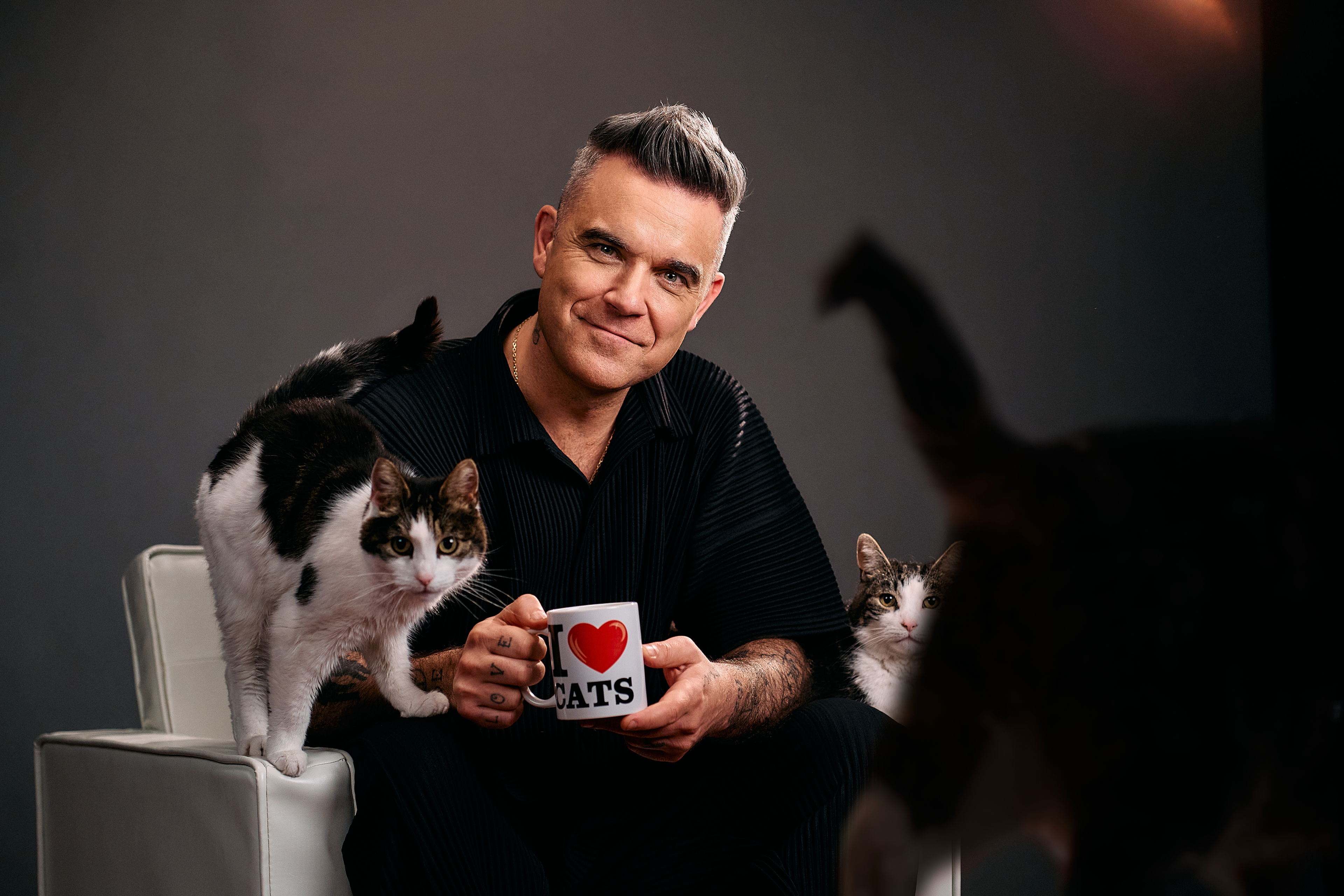 Robbie Williams vormt duo met de legendarische kat Felix