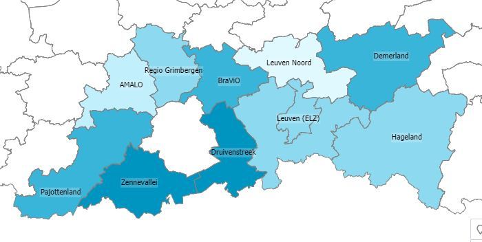 Overzicht van de Vlaams-Brabantse eerstelijnzones