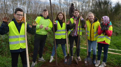 Lokale jeugd plant bomenrij in Grobbendonk en Vorselaar